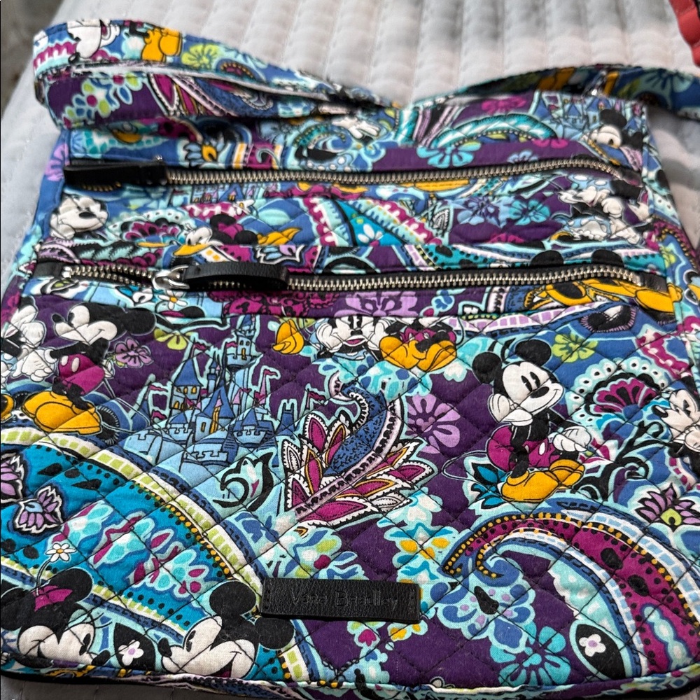 Vera Bradley Vibrant Purple Floral Disney Crossbody Bag - Quilted Cotton